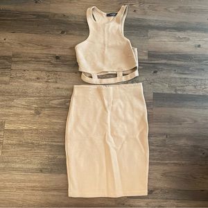 Solemio Tan Two-Piece Dress